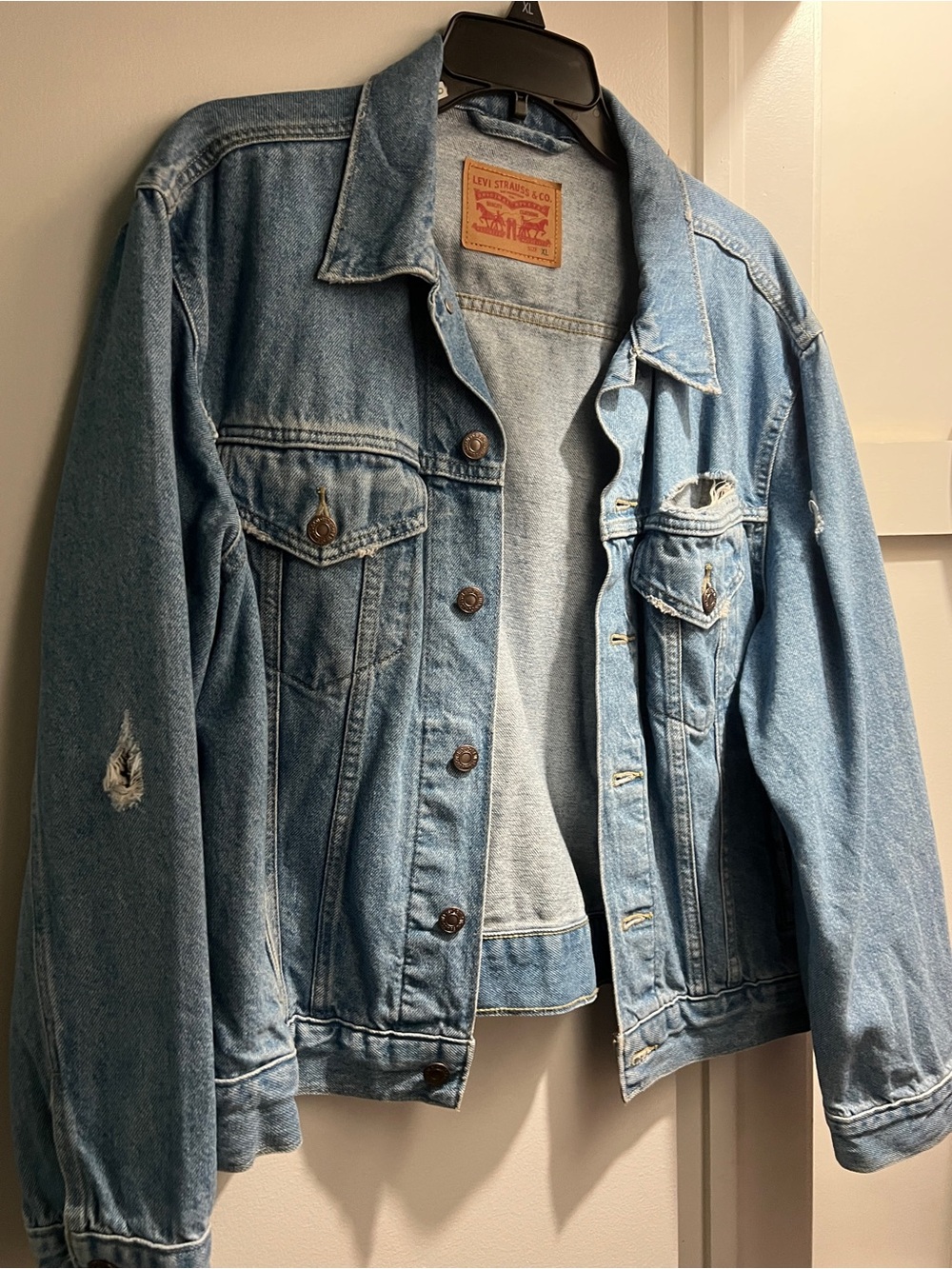 Signature by Levi Strauss Light Blue Distressed Denim Jacket